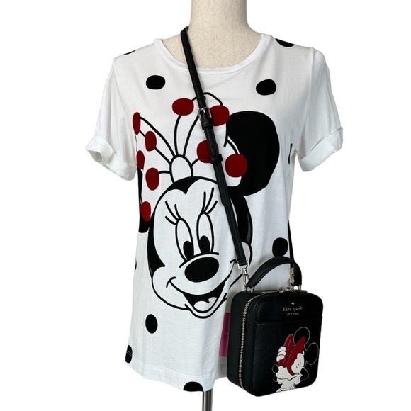 Disney Kate Spade Minnie Mouse Short Sleeve Cotton T-Shirt Tee Top Size Small - Picture 3 of 15